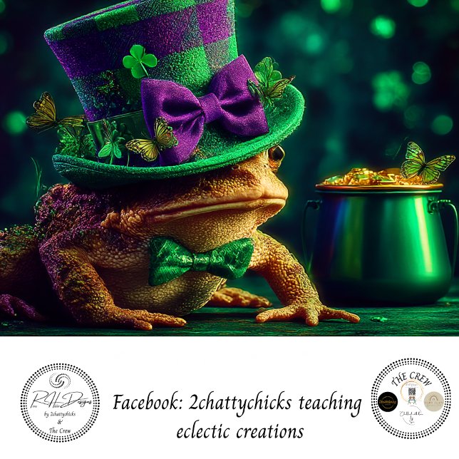 Papier Mousseline Decoupage Saint-Patrick Grenouille habillée Leprec (Créateur téléchargé)