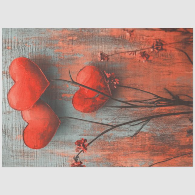 Papier Mousseline Découpage Saint-Valentin Art du coeur texturé (Recto)