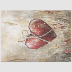 Papier Mousseline Découpage Saint Valentin Coeur rustique avec Twine