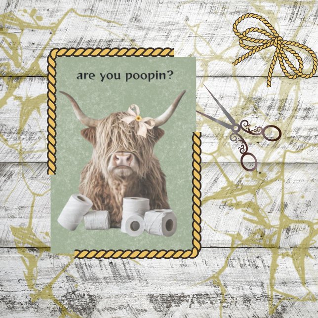 Papier Mousseline Découpage Salle De Bains Highland Êtes-Vous Poopin (Créateur téléchargé)