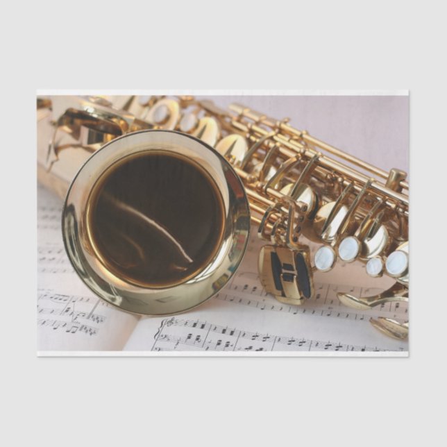 Papier Mousseline Découpage saxophone (Recto)