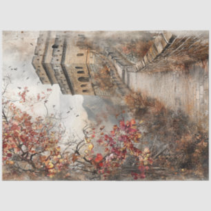 Papier Mousseline Découpage Scène Automne Grande Muraille Chine