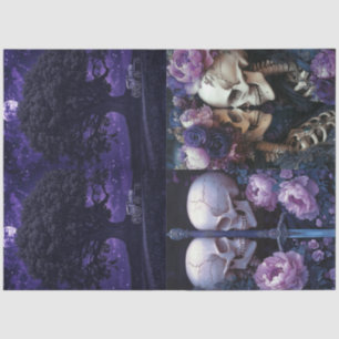 Papier Mousseline Découpage Scrapbooking Gothique Purple teintes Des