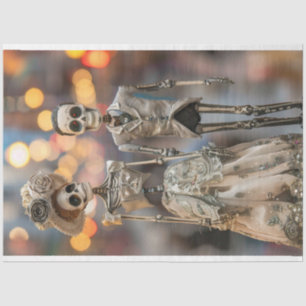 Papier Mousseline Découpage Skeleton marié Couple