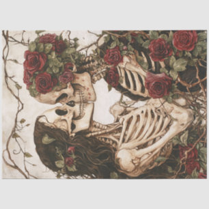 Papier Mousseline Découpage Skeletons Gothiques Avec Couronnes Flora