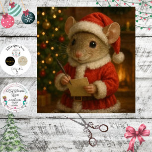 Papier Mousseline Découpage souris de Noël costume de Père Noël