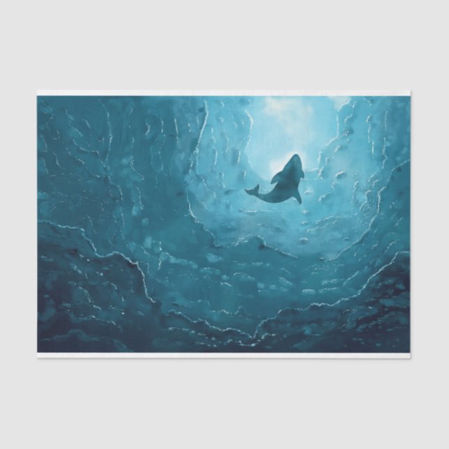 Papier Mousseline Découpage sous-marin de la baleine marine (Recto)