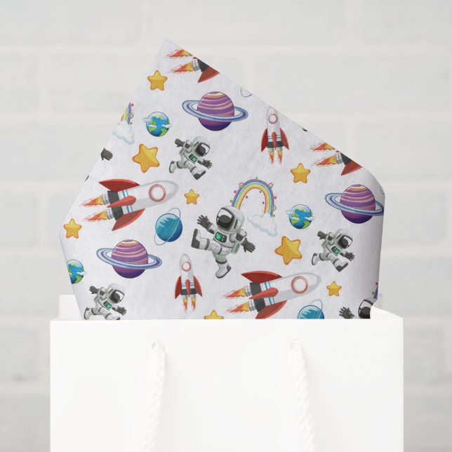 Papier Mousseline Découpage spatial (Sac cadeau)