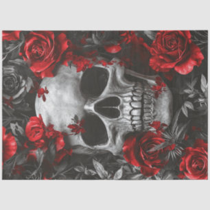 Papier Mousseline Découpage Squelette argenté gothique Skeleton