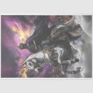 Papier Mousseline Découpage Squelette Cheval Blanc Style gothique