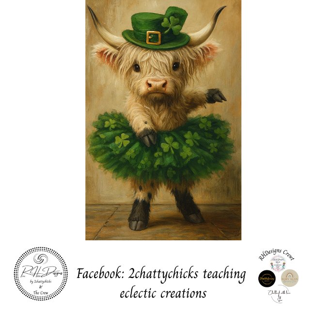 Papier Mousseline Decoupage St. Patrick's Highland Tutu Charm  (Créateur téléchargé)