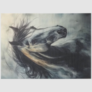Papier Mousseline Découpage Stallion de rouille de charbon de bois s