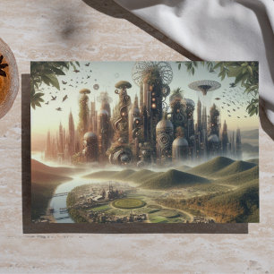 Papier Mousseline Découpage Steampunk Cité Jardin Fantastique