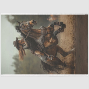 Papier Mousseline Découpage Steampunk Cowgirl Horse Rider