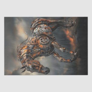 Papier Mousseline Découpage Steampunk Cuivre Steed Majestic Horse