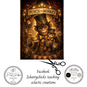 Papier Mousseline Decoupage Steampunk Punch le Singe 