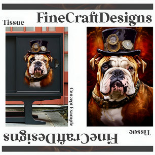 Papier Mousseline Découpage Steampunk Regal British Bulldog Left 111