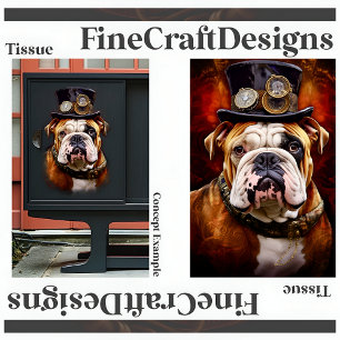 Papier Mousseline Découpage Steampunk Regal British Bulldog Righ 111