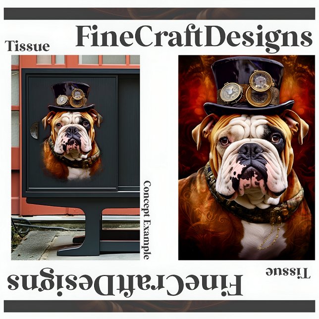 Papier Mousseline Découpage Steampunk Regal British Bulldog Righ 111 (Créateur téléchargé)