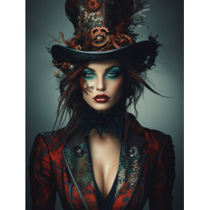 Papier Mousseline Découpage Steampunk Victorian belle femme