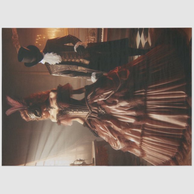 Papier Mousseline Decoupage Steampunk Victorian Fantasy Masquerade  (Recto)