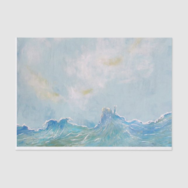 Papier Mousseline Découpage sur papier de fond océanique (Recto)