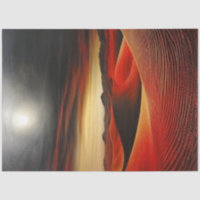 Découpage Surreal Red Desert Bright Pleine lune