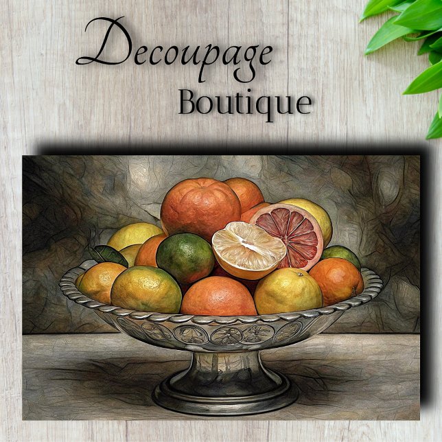 Papier Mousseline Découpage Symphonie Citrus (Citrus Symphony Decoupage Tissue Paper)