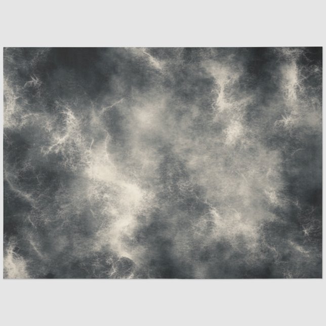 Papier Mousseline Découpage texturé Noir Argent Blanc Faux Finition (Recto)
