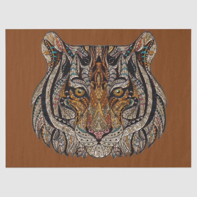 Papier Mousseline Découpage Tiger Design (Recto)