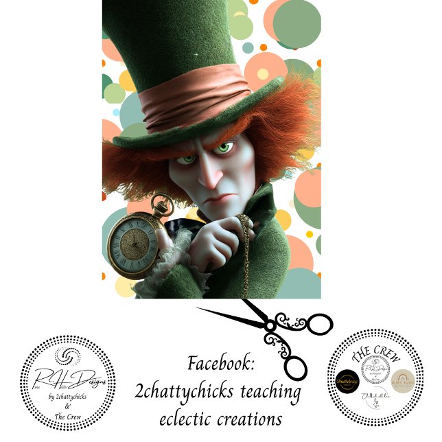 Papier Mousseline Decoupage Timekeeper Character Pocket Watch Hat  (Créateur téléchargé)