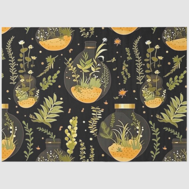 Papier Mousseline Découpage Tissu de papier verre Terrarium jarres B (Recto)