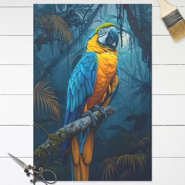 Papier Mousseline Découpage tropicale de Macaw Parrot (Créateur téléchargé)