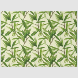 Papier Mousseline Découpage vert Motif Feuille Bambou
