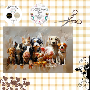 Papier Mousseline Découpage Vet's Clinic Animaux de toutes sortes