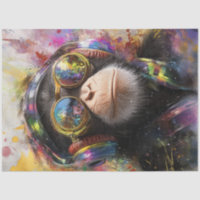 Découpage Vibrant Peinture Singe Abstrait