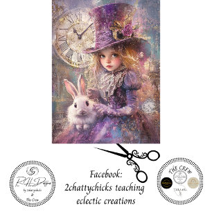 Papier Mousseline Découpage Victorian Alice Wonderland Thème d'art