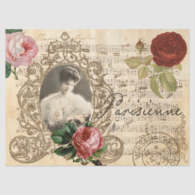 Papier Mousseline Découpage victorienne (Recto)