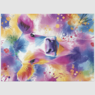 Papier Mousseline Découpage Vif de couleur vive Vache