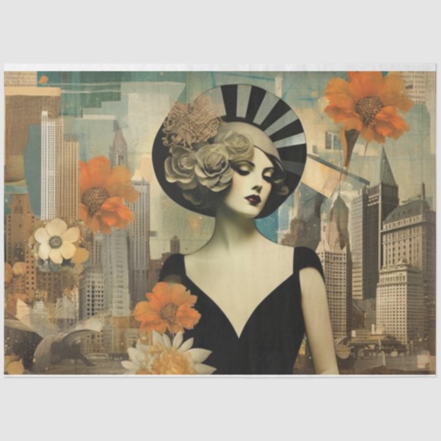 Papier Mousseline Découpage Vintage Art déco (Recto)