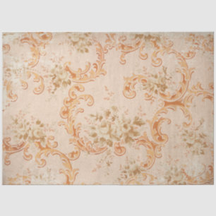 Papier Mousseline Découpage vintage baroque de la pêche Rococo