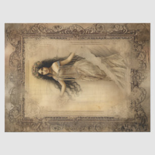 Papier Mousseline Découpage Vintage BoHo Gypsy Girl Sepia