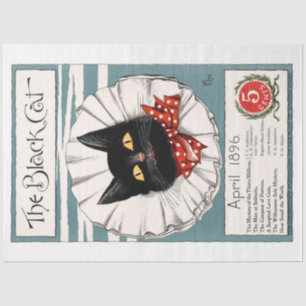Papier Mousseline Découpage Vintage de chat noir