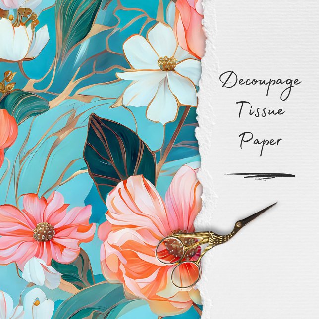 Papier Mousseline Découpage vintage de fleurs rustiques (Créateur téléchargé)
