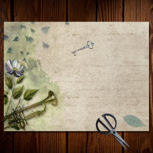 Papier Mousseline Découpage vintage de la corne de trompette florale