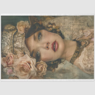 Papier Mousseline Découpage vintage de la dame Preppy