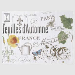 Papier Mousseline Découpage vintage de la florale des abeilles