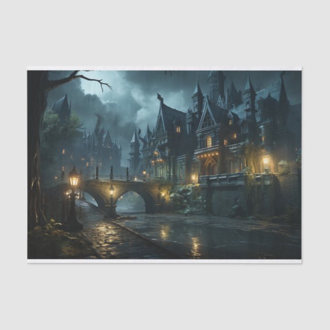 Papier Mousseline Découpage Vintage de la rue gothique (Recto)