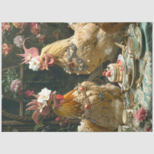 Papier Mousseline Découpage vintage de poulet à l'heure du thé