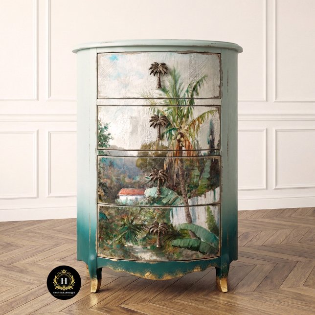 Papier Mousseline Découpage vintage de texture rustique tropicale (Créateur téléchargé)